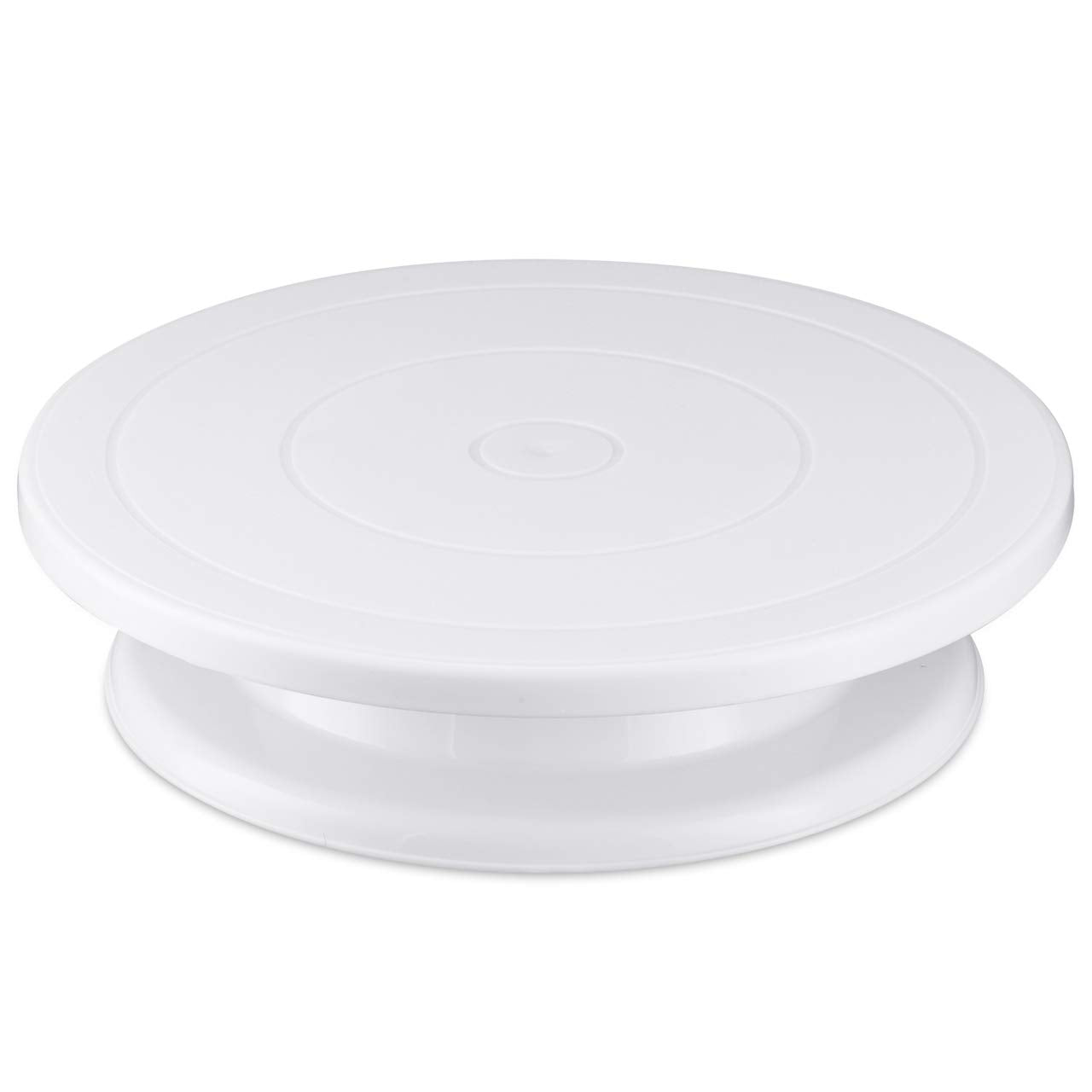 Knc 11 inch Rotating Cake Turntable with 3X Icing Smoother, Cake Stand, Revolving Cake Stand,Cake Decorating Tools,White Baking Cake Decorating