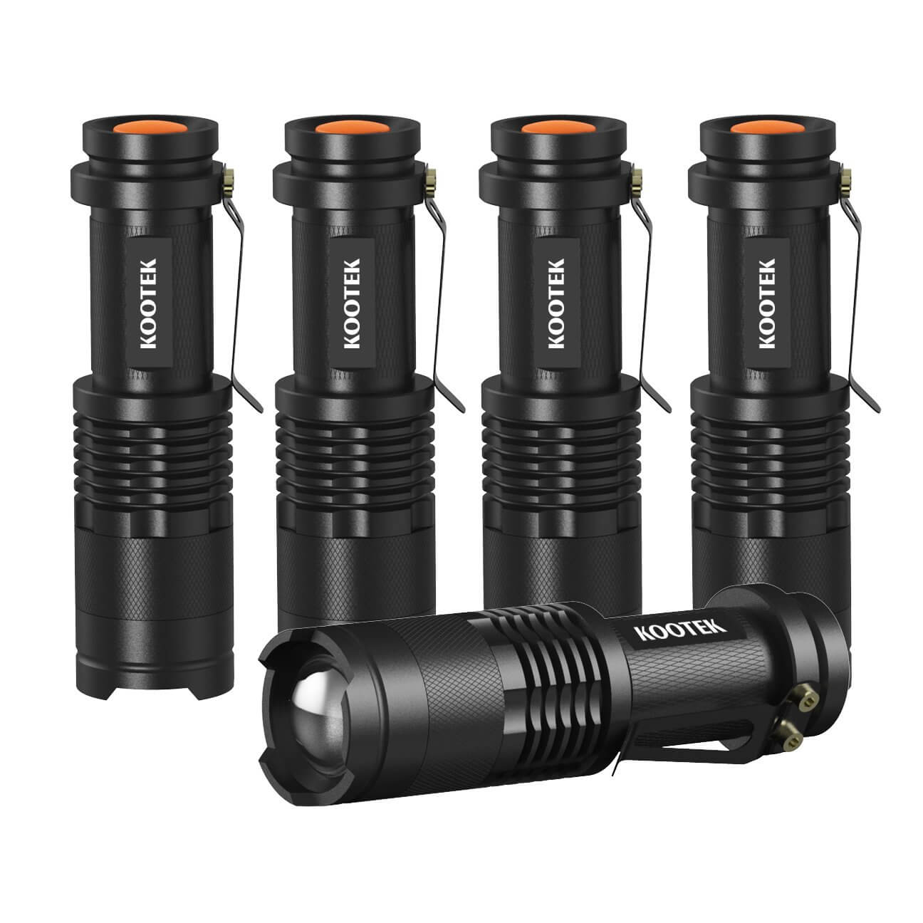 12 volt rechargeable mini led flashlight Kootek 5 Pack Mini LED Flashlight Ultra Bright 300 Lumens Handheld