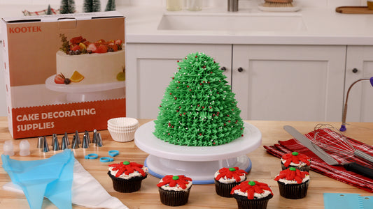 Tiered Christmas Tree Cake
