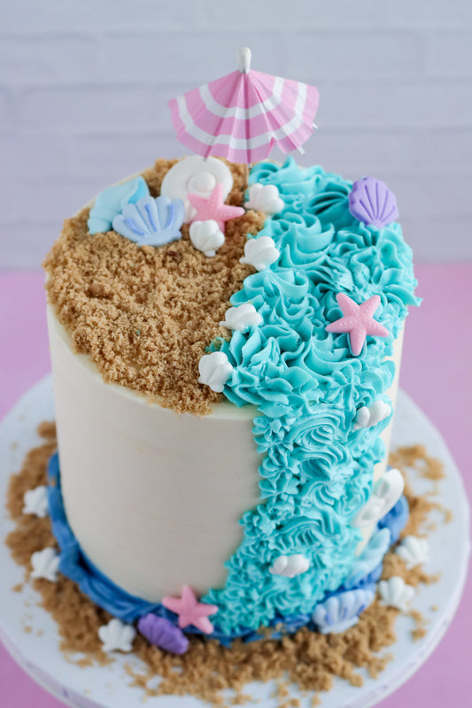 Kootek Beachy Vibes Cake with Vanilla Cake and Vanilla Buttercream