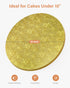 Kootek Cake Boards Drum 12 Inch Round, 1/2" Thick Decorating Supplies, Gold Sturdy Corrugated Cardboard Base, Base para Pastel, 1 Pack