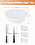 Kootek Cake Decorating Kit Baking Supplies Set Cake Turntable with 2 Frosting Straight Angled Spatula 3 Icing Smoother Scrapers Baking Accessories Tools for Beginners and Pros, Mother's Day, White