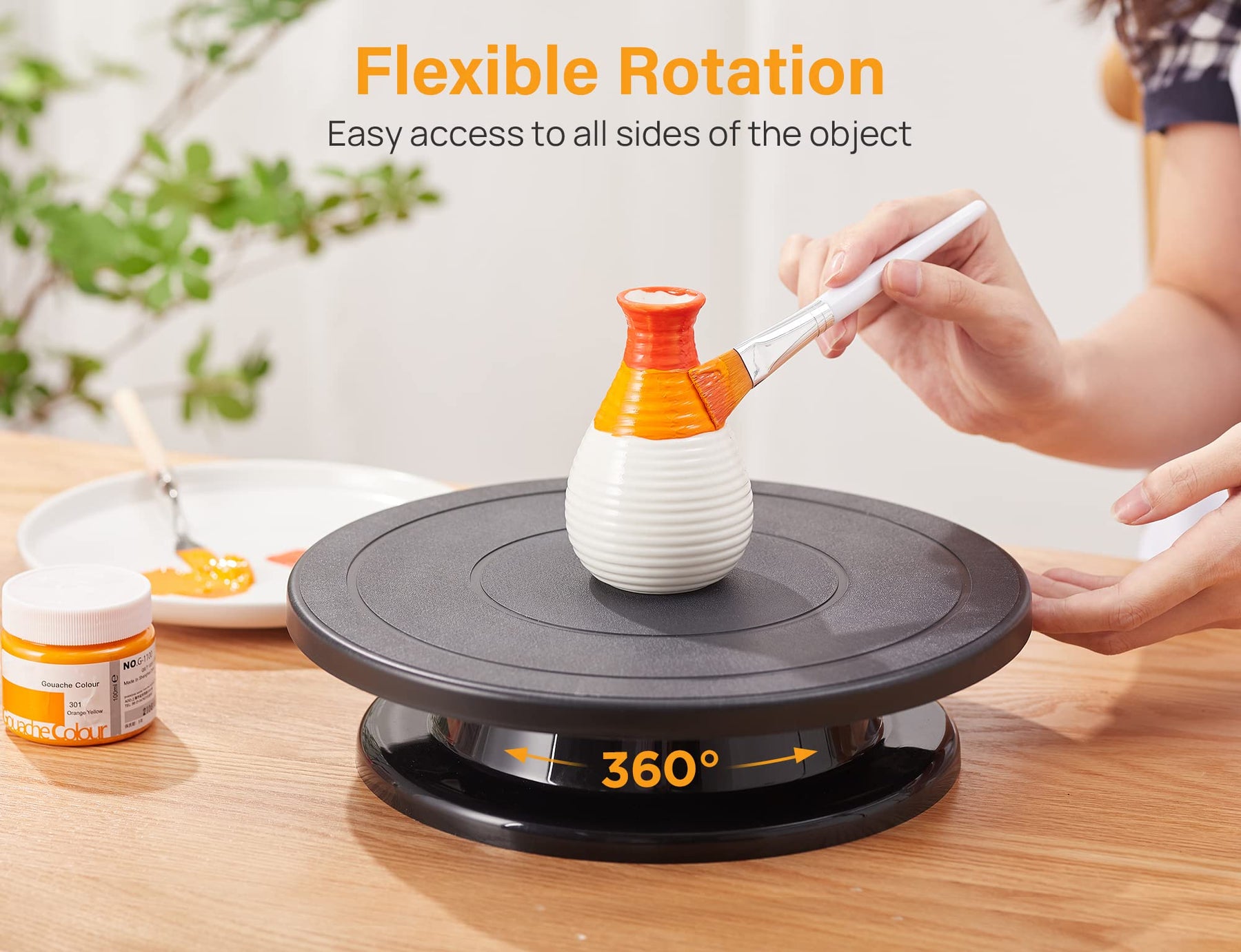 Kootek Rotate Turntable Revolving Black Turn Table Lightweight Cake St