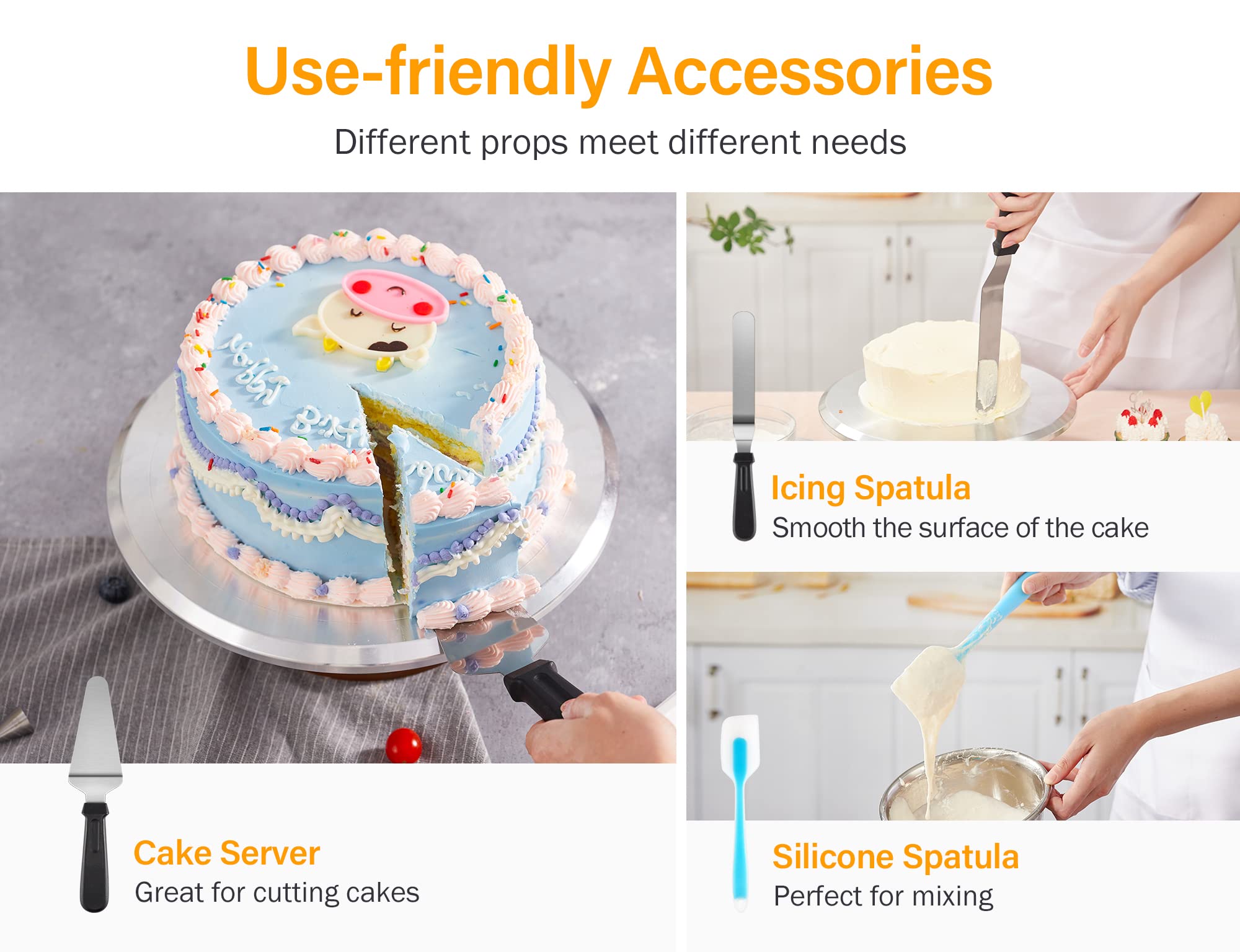177 Pcs Cake Decorating Kits Supplies – Aluminium Alloy Revolving