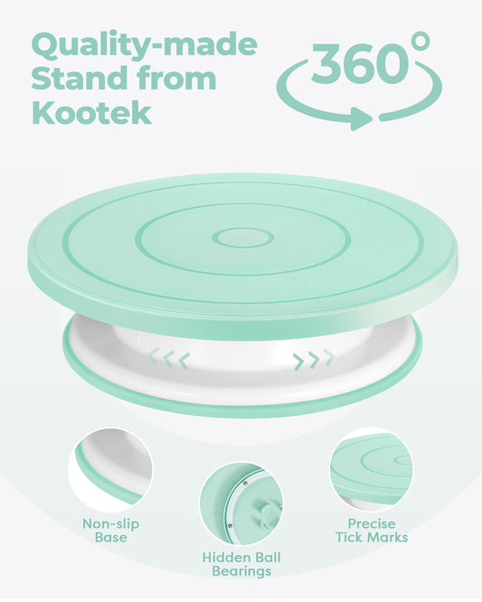 Kootek 158 Pcs Cake Decorating Kit with Cake Turntable, 64 Piping Tips Set, 50+2 Pastry Bags, Frosting Spatulas, Leveler, Scrapers, Fondant Molds, and More Baking Supplies Decorating Tools