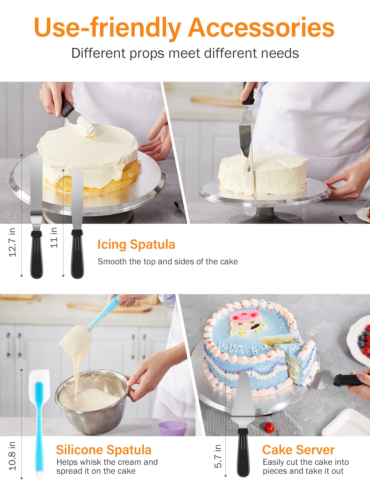 42Pcs Cake Decorating Supplies Kit Pipping Tip Icing Nozzle Baking Fondant  Tools