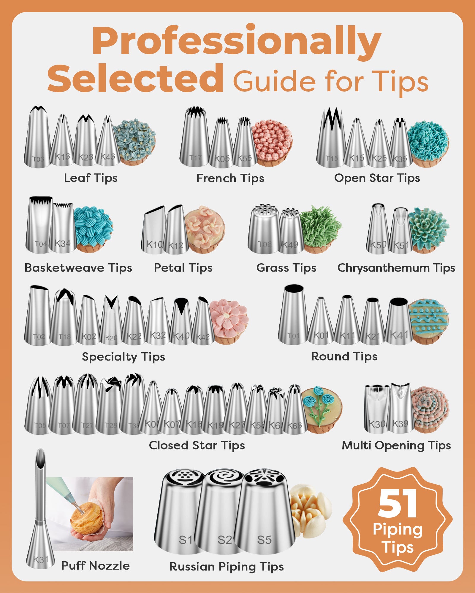 Kootek 253 Pcs Cake Decorating Kit, 12" Aluminum Alloy Cake Turntable, 48 Numbered Icing Tips, 3 Russian Piping Nozzles, Offset and Straight Spatulas, Cake Leveler, Pastry Bags Baking Supplies