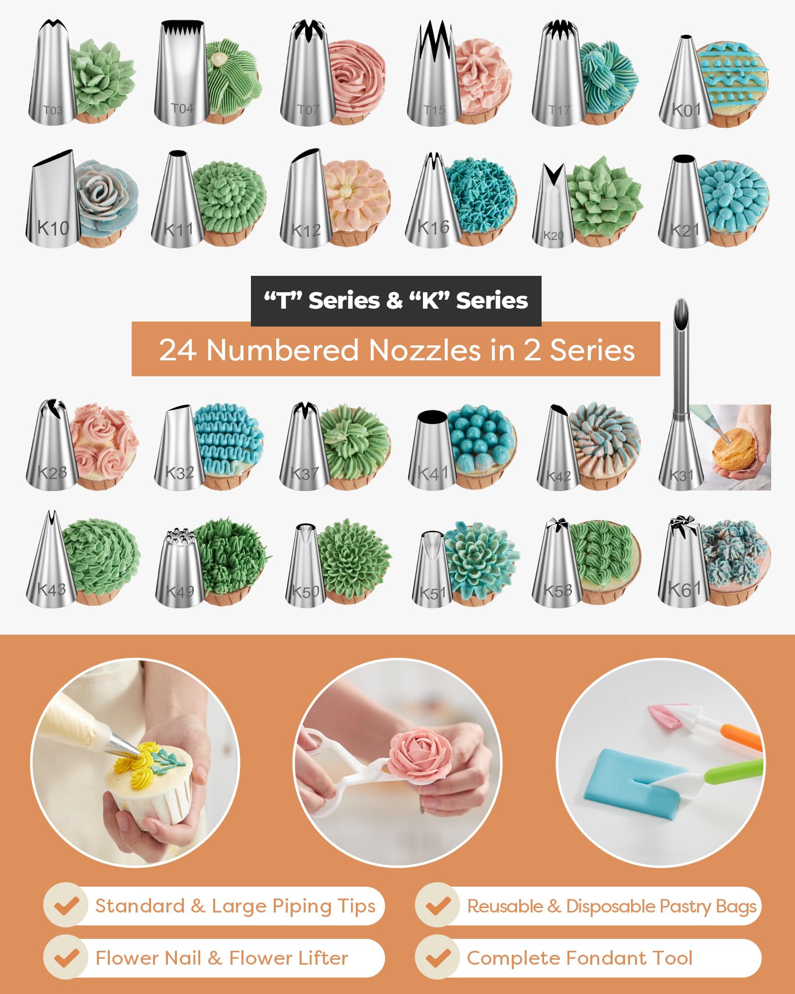 Kootek 700pcs Cake Decorating Kit, Baking Supplies with Springform Pan