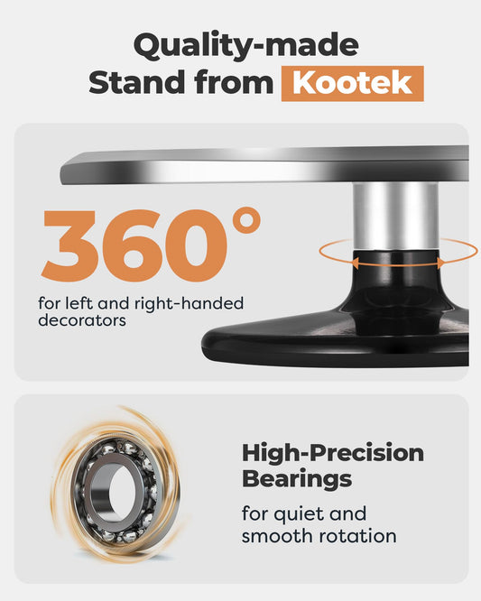 Kootek Aluminium Alloy Revolving Cake Stand 12 Inch Rotating Cake Turntable for Cake, Cupcake Decorating Supplies