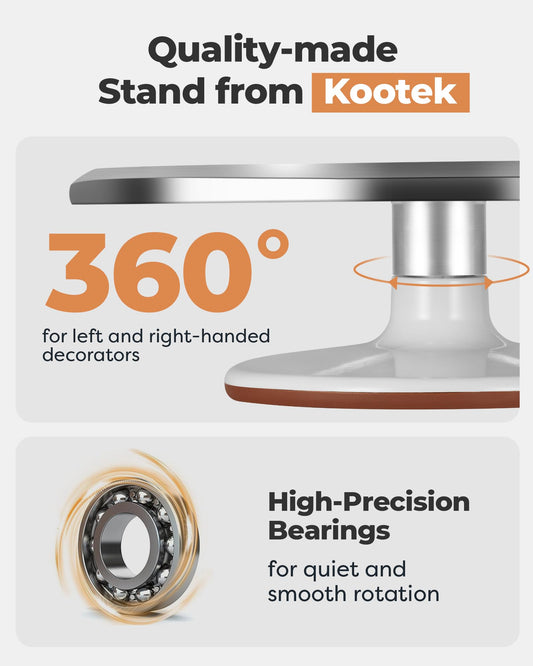 Kootek Aluminium Alloy Revolving Cake Stand 12 Inch Rotating Cake Turntable for Cake, Cupcake Decorating Supplies