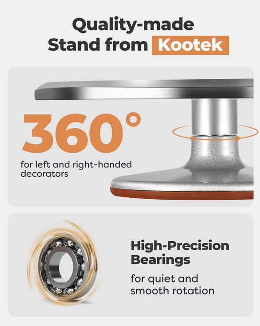Kootek Aluminium Alloy Revolving Cake Stand 12 Inch Rotating Cake Turntable for Cake, Cupcake Decorating Supplies for Mother's Day