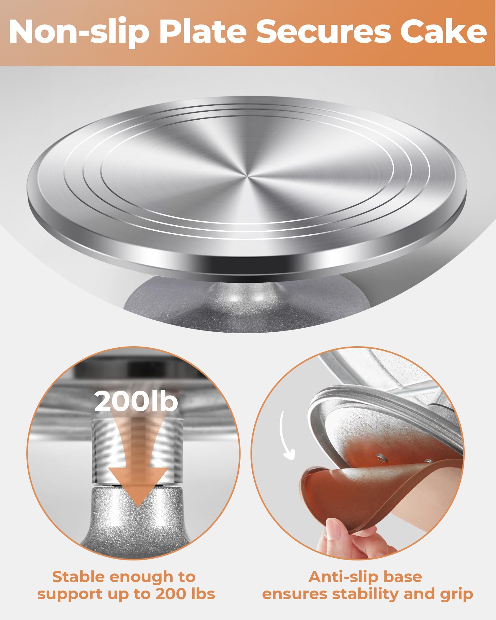 Kootek Aluminium Alloy Revolving Cake Stand 12 Inch Rotating Cake Turntable for Cake, Cupcake Decorating Supplies for Mother's Day