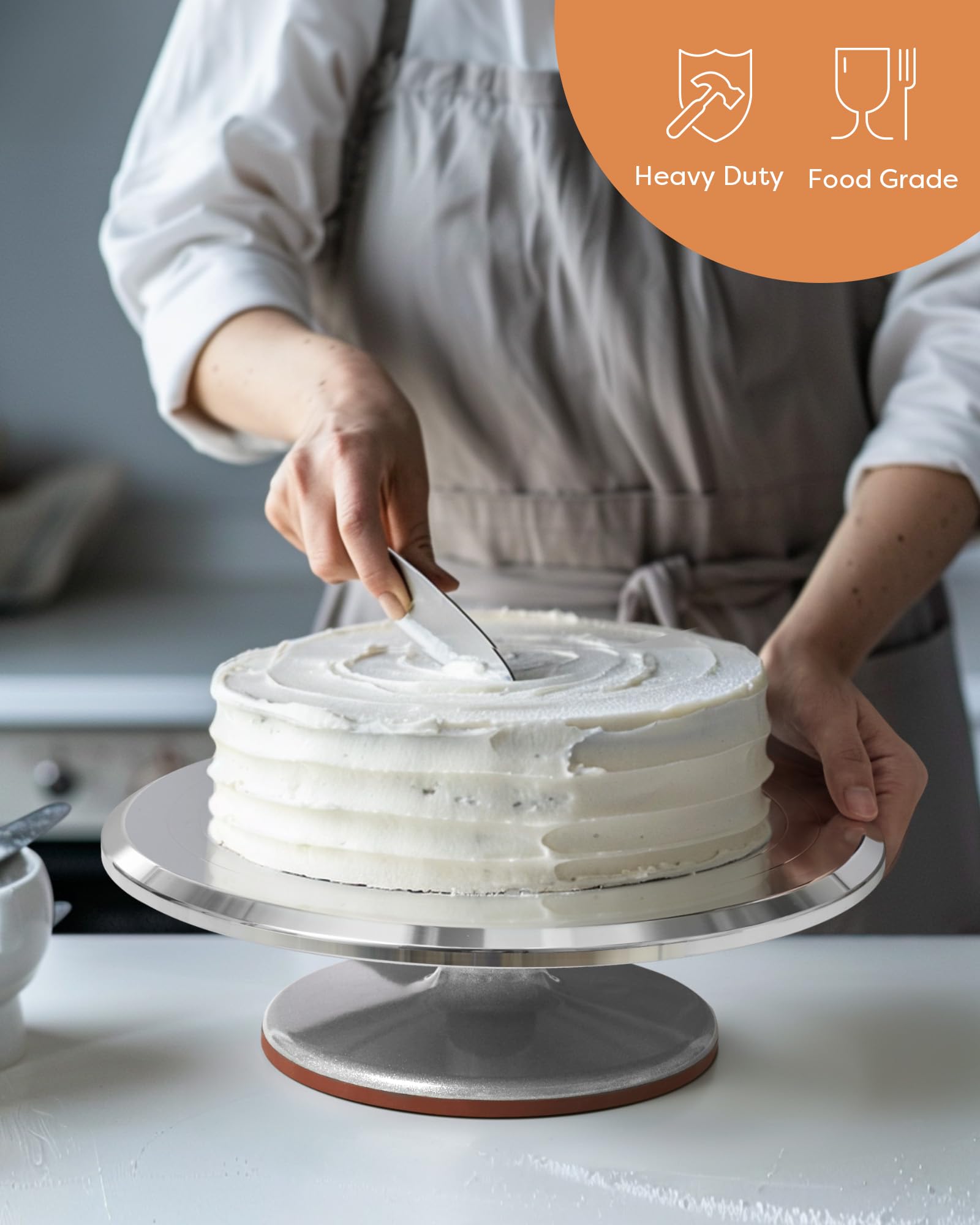 Kootek Aluminium Alloy Revolving Cake Stand 12 Inch Rotating Cake Turntable for Cake, Cupcake Decorating Supplies for Mother's Day