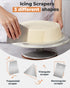 Kootek Aluminium Cake Turntable Set, Baking Tools with Revolving 12" Cake Stand for Decorating, 12.7" Offset Spatula, 3 Stainless Steel Frosting Icing Smoother, Cake Serve Cake Decorating Kit Supplies