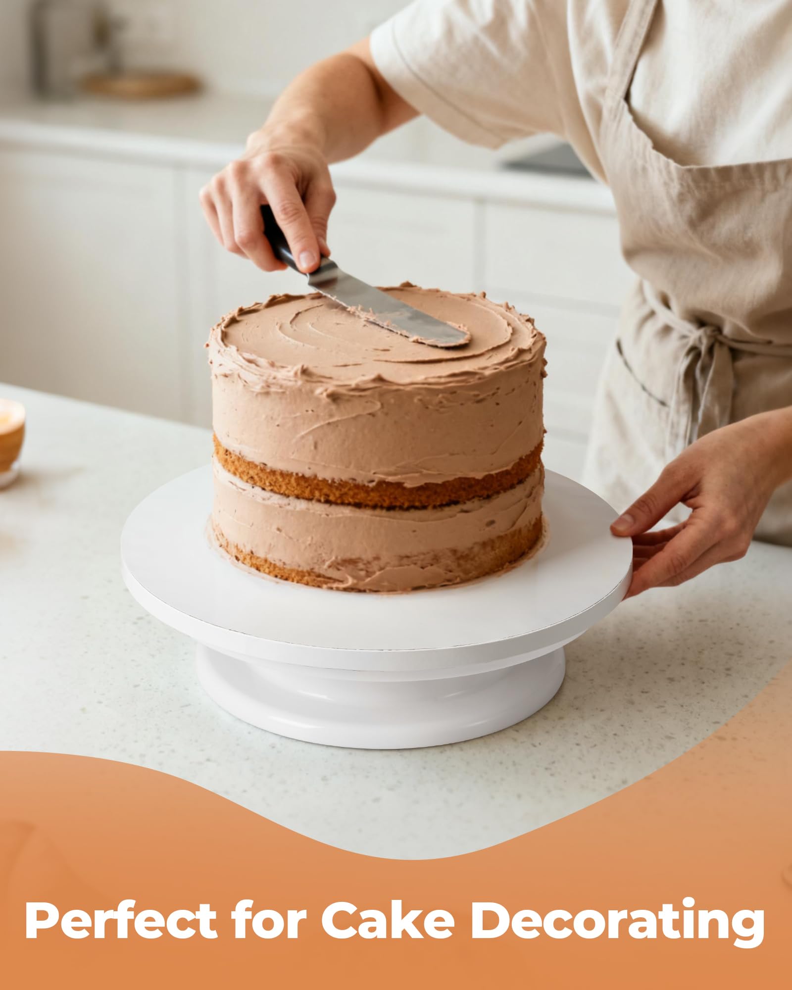 Kootek Cake Boards 12 Inch Round, 1/2 Inch Thick Cake Drum, Sturdy Corrugated Cardboard Base, Base para Pastel, White, 2 Pack