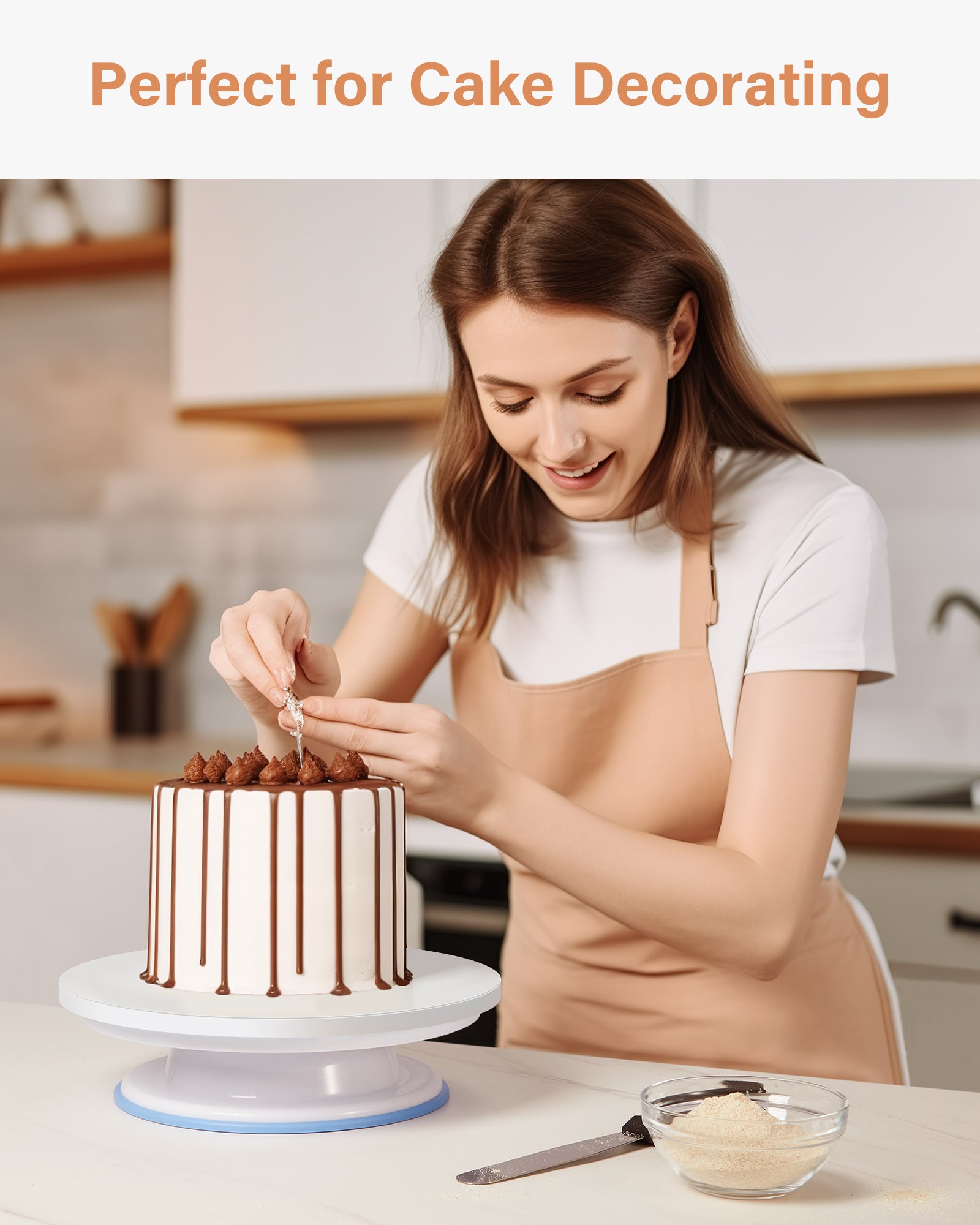 Kootek Cake Boards 12 Inch Round, 1/2 Inch Thick Cake Drum, Sturdy Corrugated Cardboard Base, Base para Pastel, White, 6 Pack