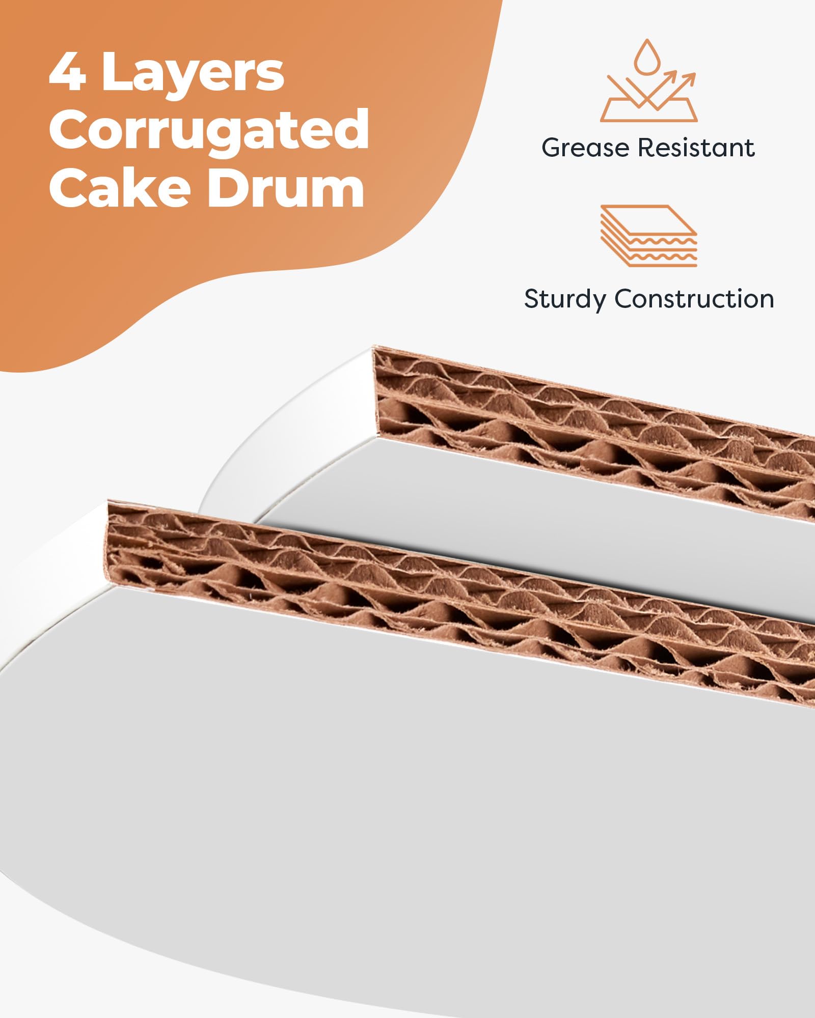 Kootek Cake Box with Board Drum, 10x10x10 Inches Tall Bakery Box with Window, Disposable Cake Container with Lid for Multi-Layer Cake, Cake Decorating, Wedding, Birthday, Party