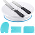 Kootek Cake Decorating Kit Baking Supplies Cake Turntable with 2 Frosting Straight Angled Spatula 3 Icing Smoother Scrapers Baking Accessories Tools for Beginners and Pros, Blue