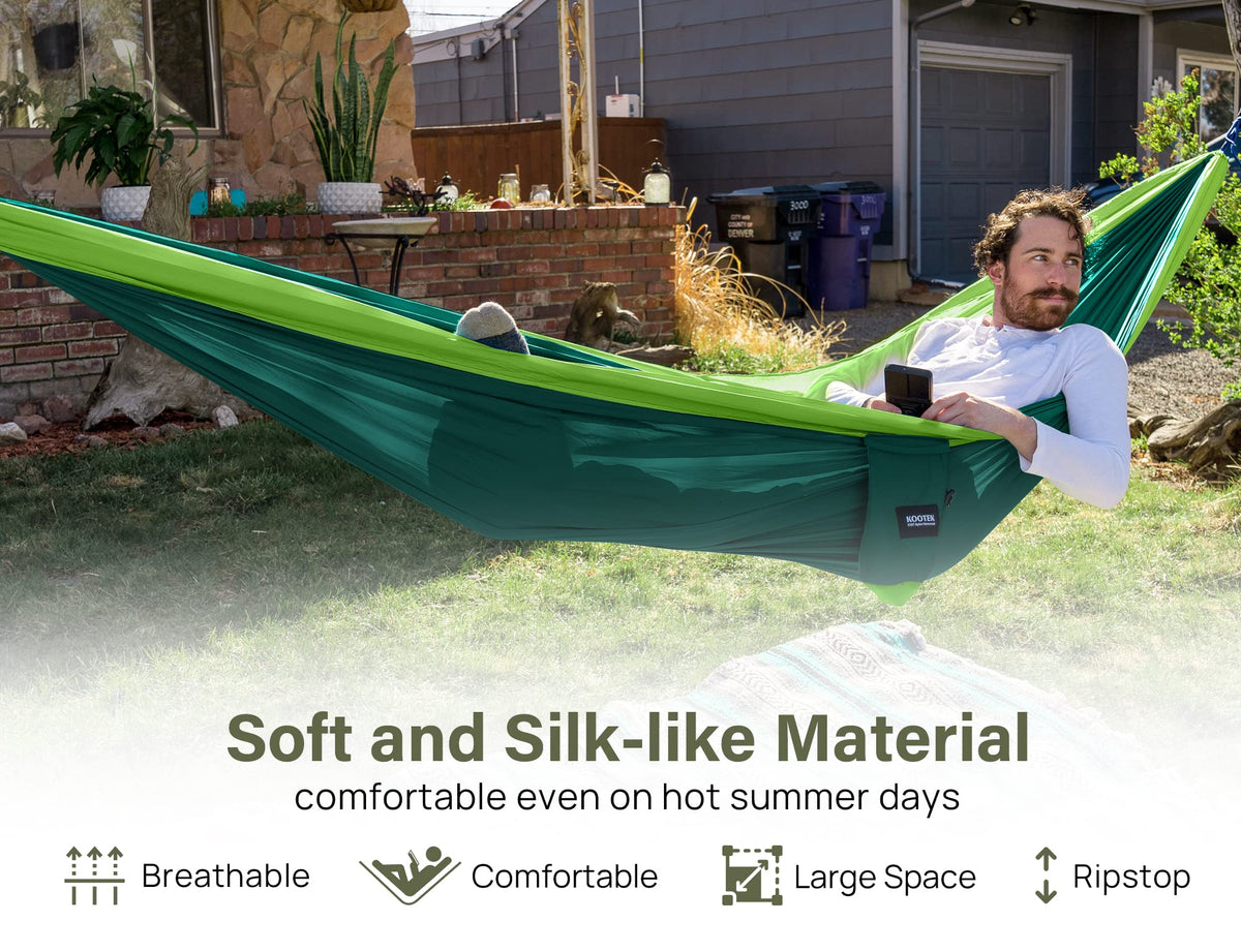 Kootek double camping hammock portable indoor outdoor tree hammock with 2 adj Clearance