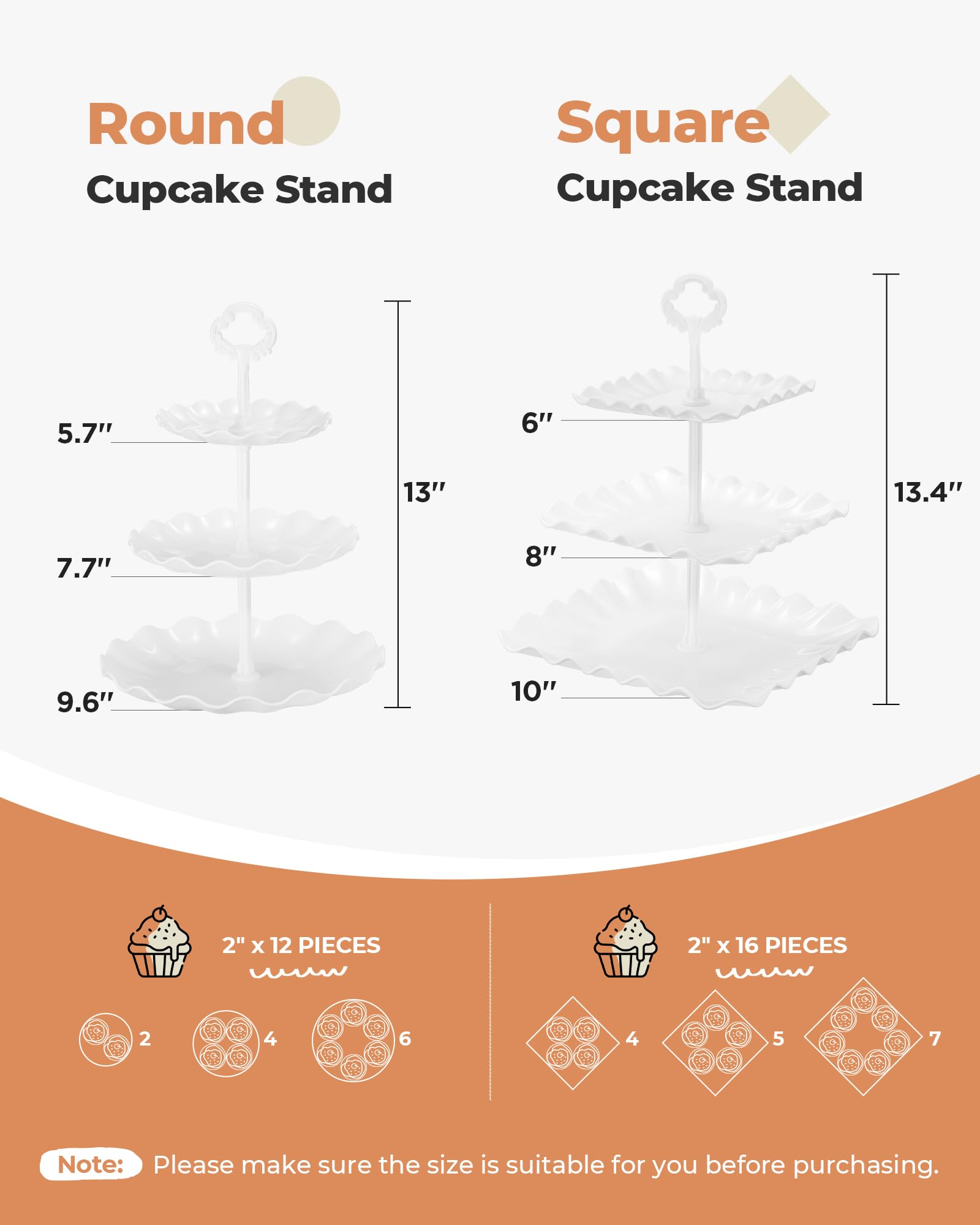Kootek Dessert Cupcake Stand, 5pcs Dessert Table Display Set, 3 Tiered Cup Cake Holder Tower Stand Riser& Cookie Serving Trays for Wedding, Tea Party, Birthday, Baby Shower