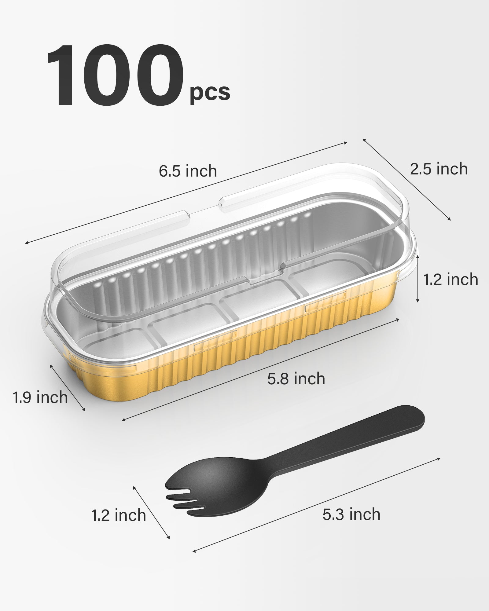 100PC Mini Loaf Pans With Lids Aluminum Foil Baking Pans Tins