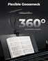 Kootek Music Stand Light, Eye Caring Clip-on Piano Lamp, 360° Flexible Gooseneck Adjustable Brightness USB Rechargeable for Sheet, Book Reading, Orchestra, Podium, Easel