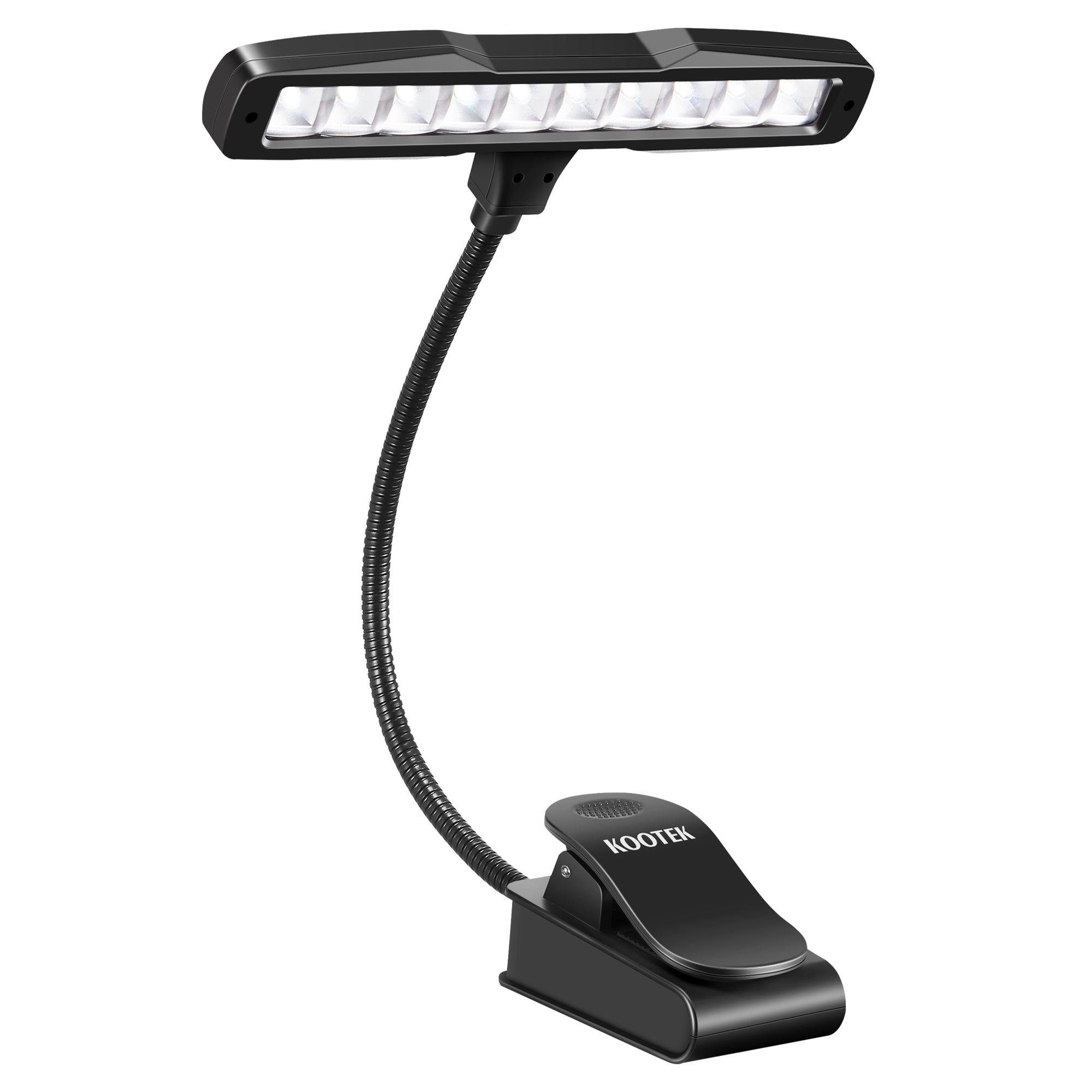 Kootek Music Stand Light, Eye Caring Clip-on Piano Lamp, 360° Flexible Gooseneck Adjustable Brightness USB Rechargeable for Sheet, Book Reading, Orchestra, Podium, Easel