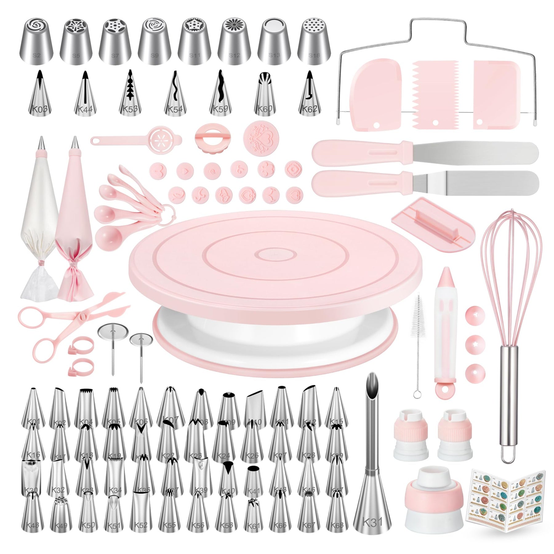 Kootek 158 Pcs Cake Decorating Kit With Cake Turntable 64 Piping Tips Kootek 158 Pcs Cake Decorating Kit With Cake Turntable 64 Piping Tips