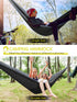 Kootek Camping Hammock Single Portable Hammocks with 2 Tree Straps, Lightweight Nylon Parachute Hammocks for Backpacking, Travel, Beach, Backyard, Patio, Hiking, Black & Grey