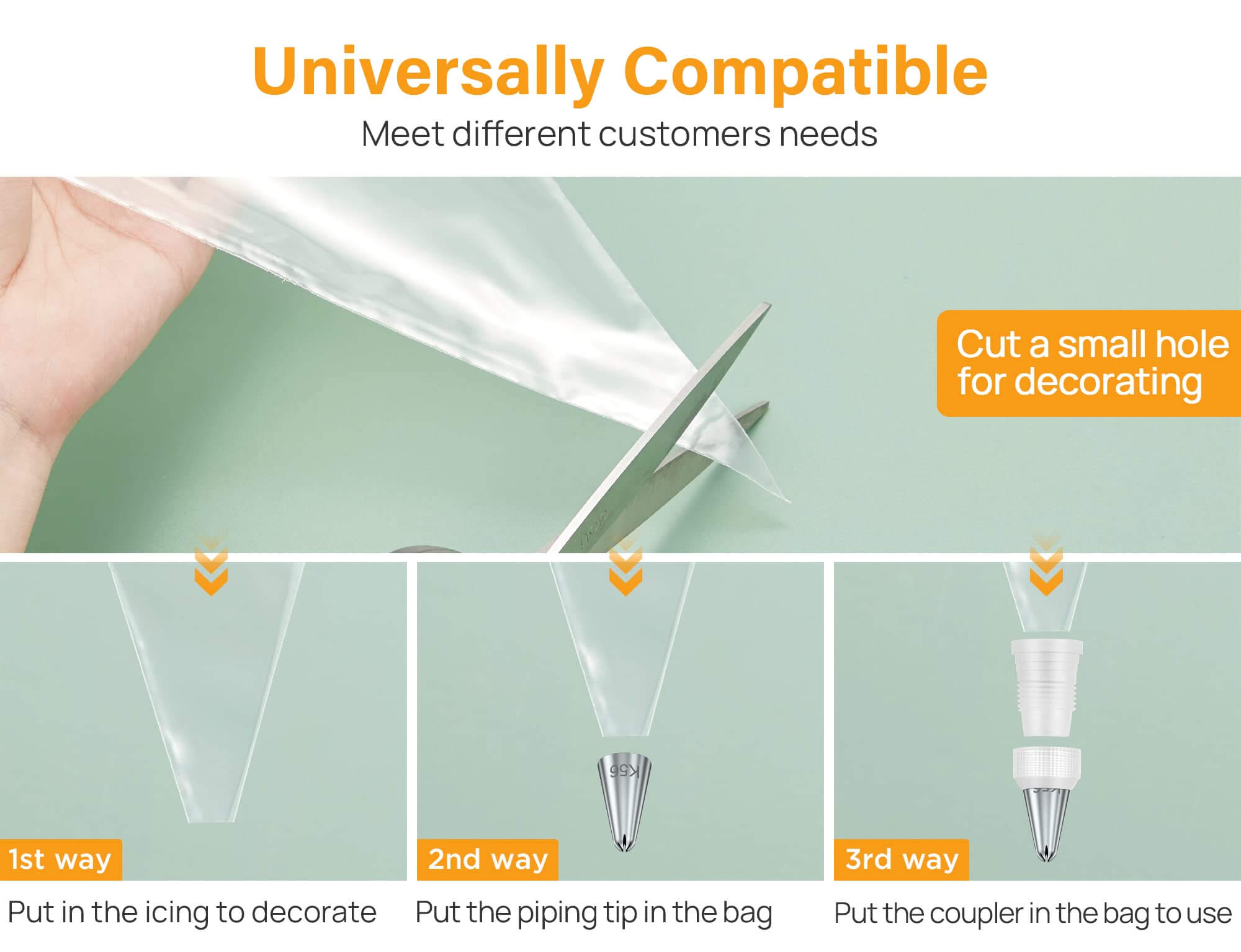 Kootek 100 Pack 16 Inch Extra Thick Pastry Bags Large Disposable