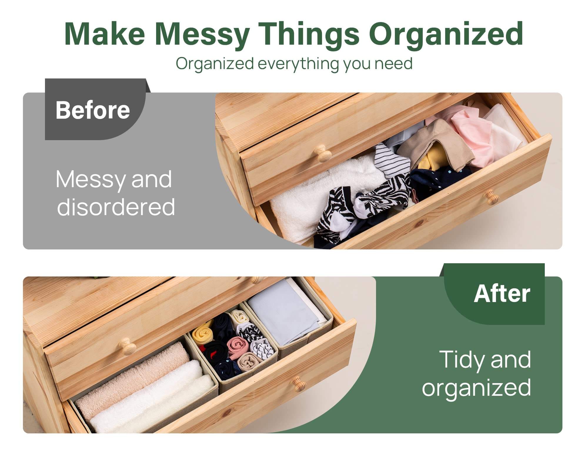 Drawer Organizers Divider, Foldable Bra Sock Underwear Organizer Storage  Box，Drawer Organizers Clothes 