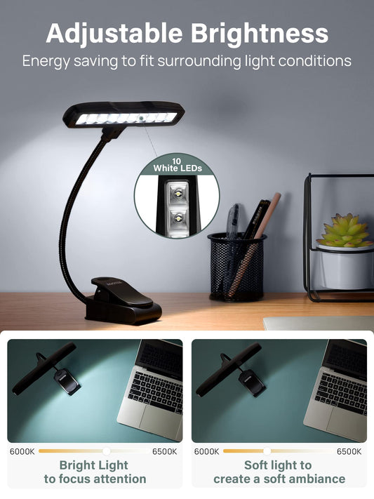 Lightess Clip On Usic Stand Lights Diable 14 LED Book Lights Adjustable Piano Lap Portable