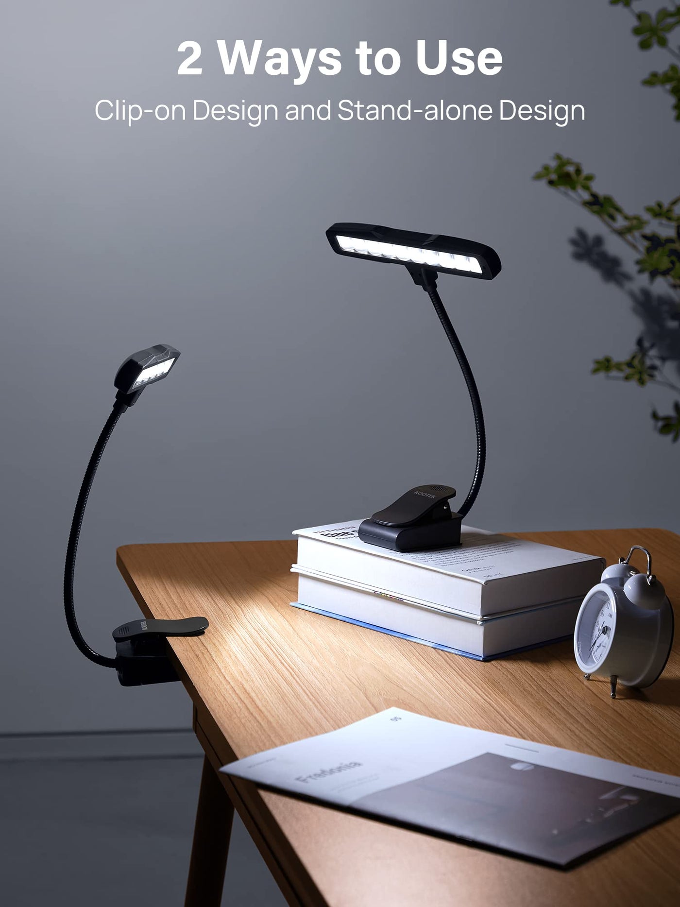 Rechargeable 6 LED Book Light With Clip - 3 Brightness, Eye-Care Reading Light For Bed, Music Stand, 60Hrs Runtime, Perfect For Bookworms & Kids