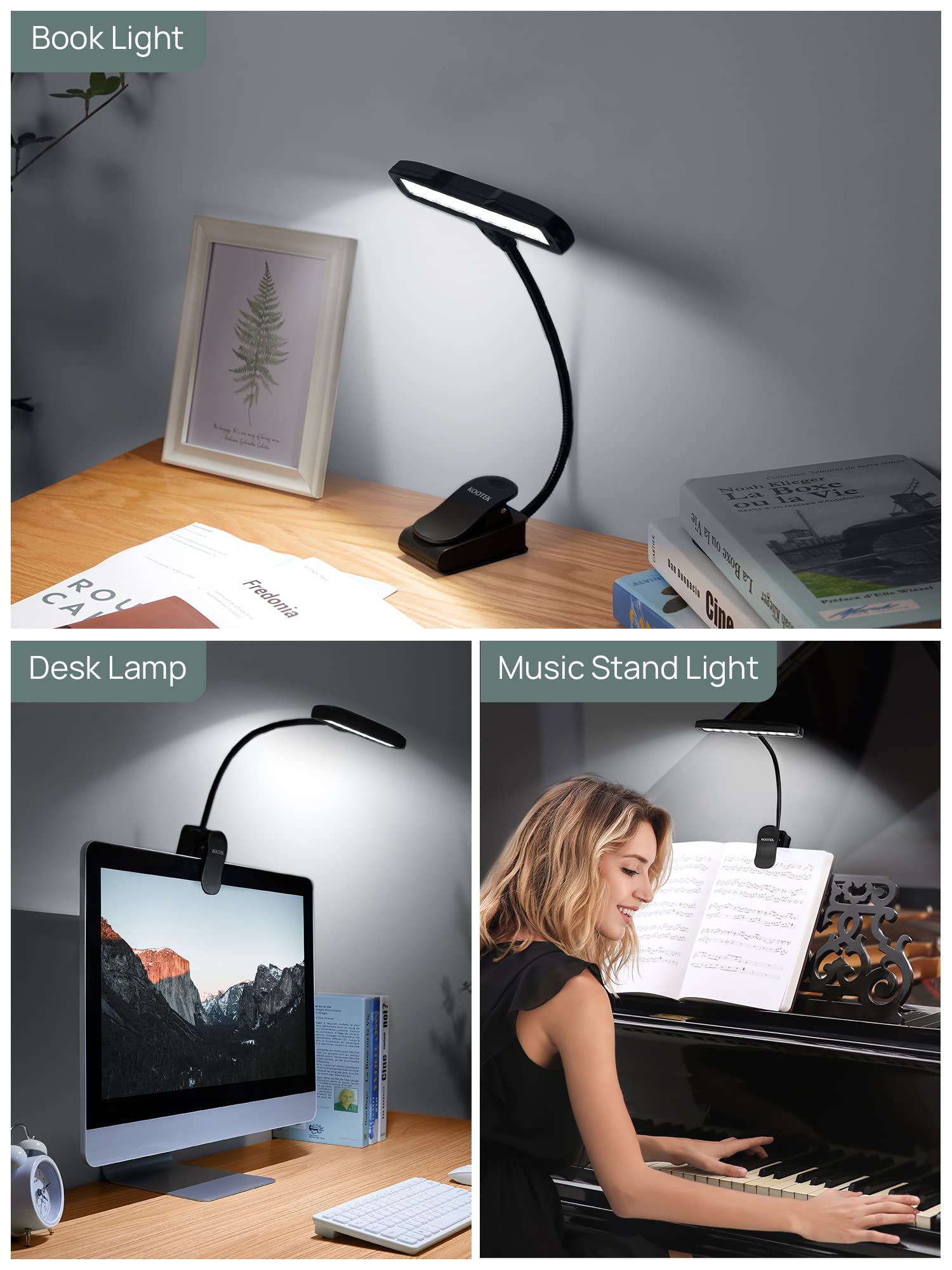 KOCAN Rechargeable Lamp, AL-1 Clip-on Rechargeable Music Stand KOCAN Rechargeable Lamp, AL-1 Clip-on Rechargeable Music Stand